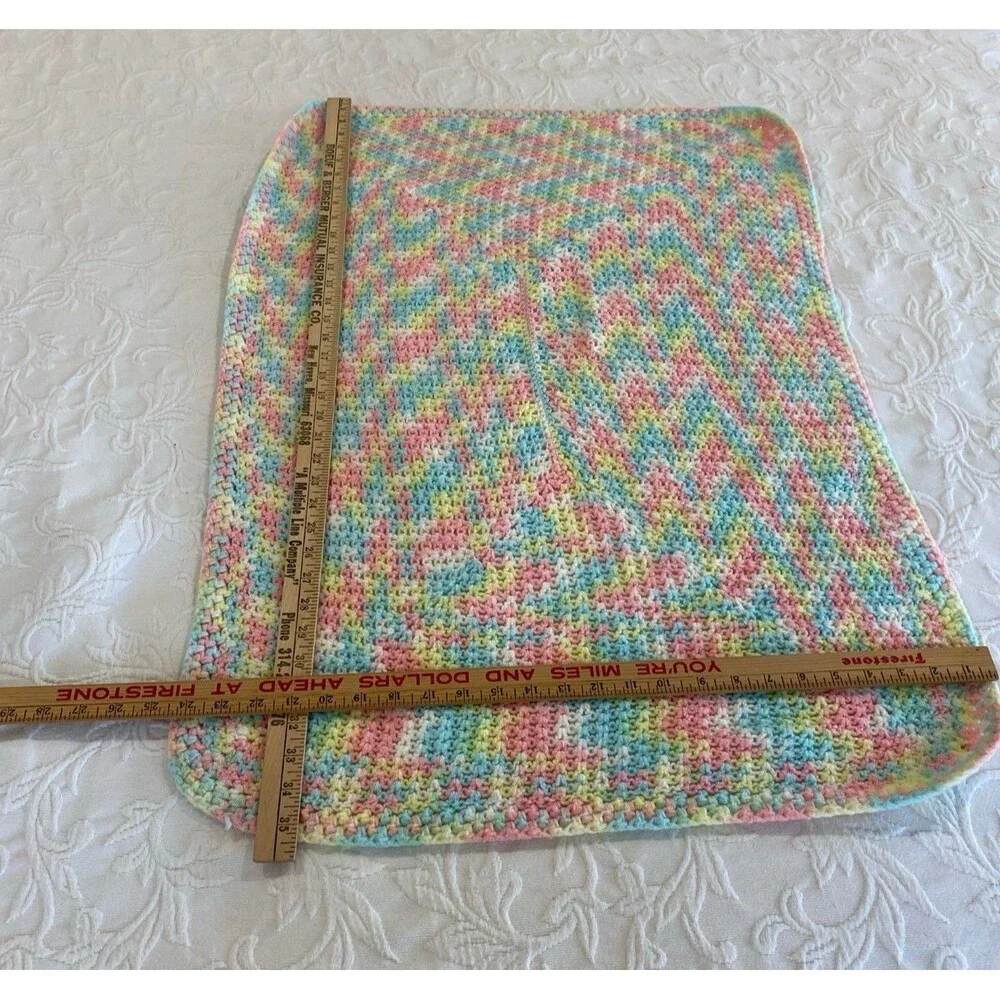Vintage Handmade Crochet Newborn Baby Afghan Perfect Shower Gift Pre-me‎ Infant